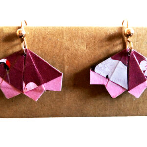 Éventail - Rose et rouge bordeaux